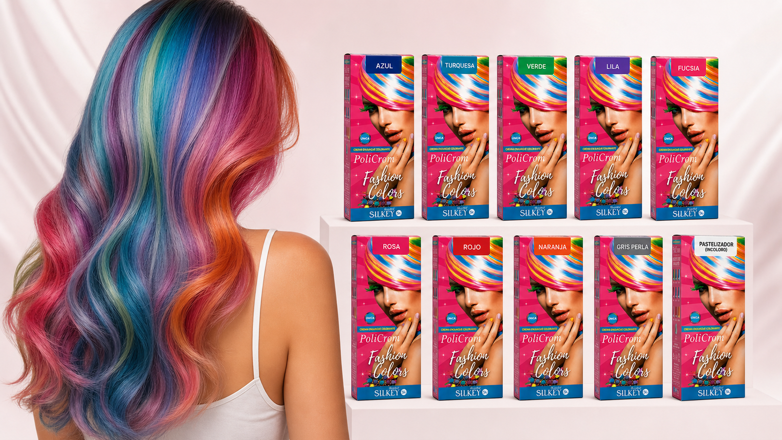 Policrom Fashion Colors Silkey Mundial Professional com nove cores fantasia e pastelizador