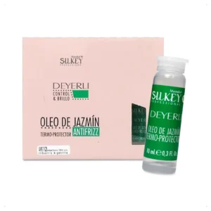 Caixa com 12 ampolas Silkey Deyerli Óleo de Jasmim termoprotetor antifrizz de 10 ml