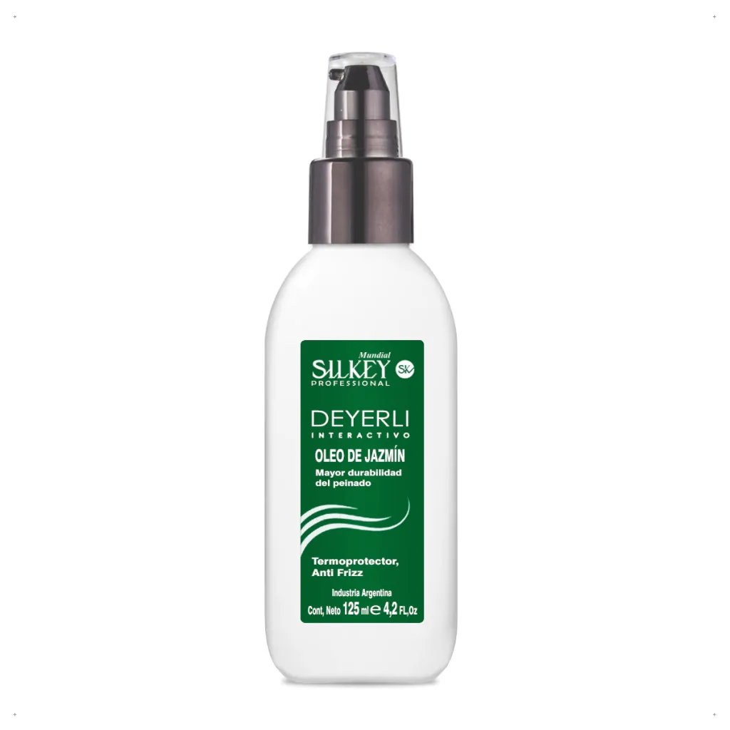 Frasco de Óleo de Jasmim Silkey Deyerli termoprotetor e antifrizz de 125 ml